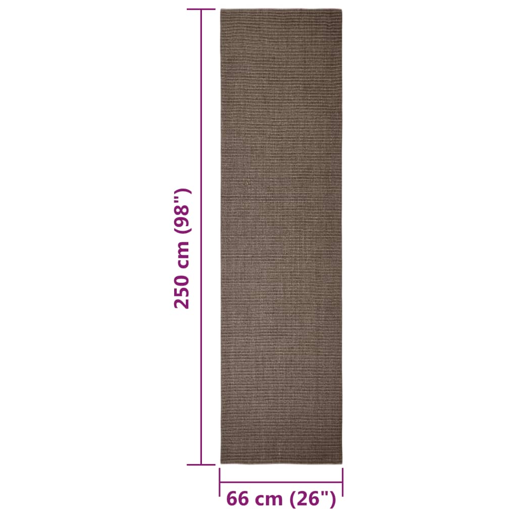 Tapis Sisal naturel 66x250 cm Marron - Xios Store SNC