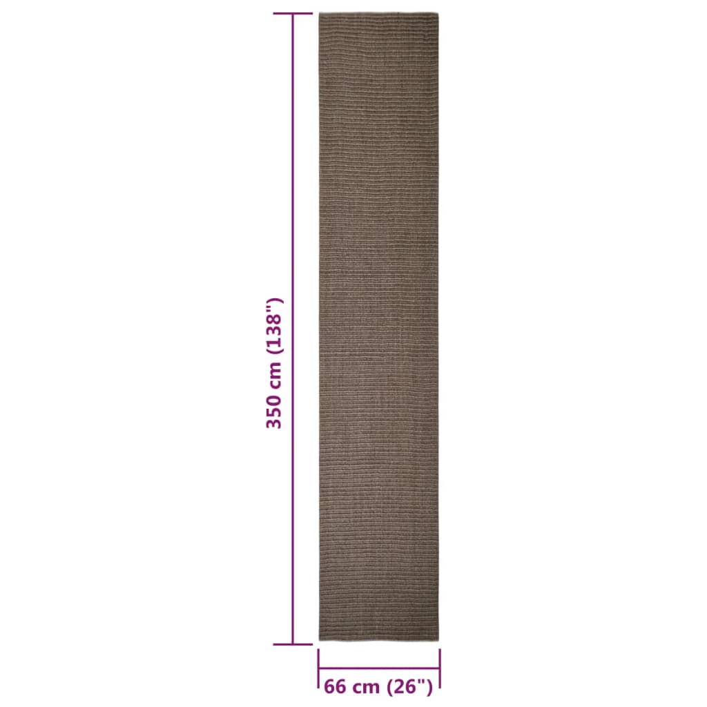 Tapis Sisal naturel 66x350 cm Marron - Xios Store SNC