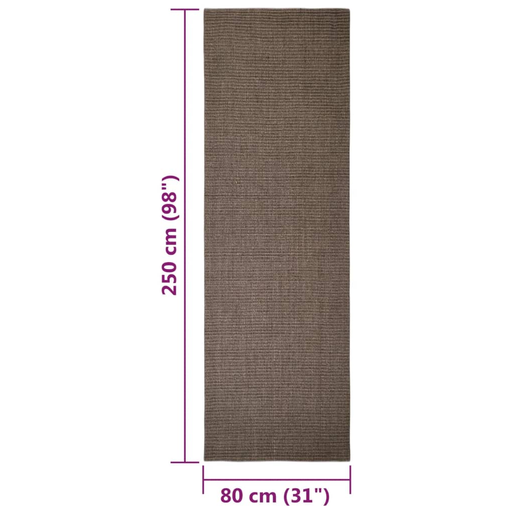 Tapis Sisal naturel 80x250 cm Marron - Xios Store SNC