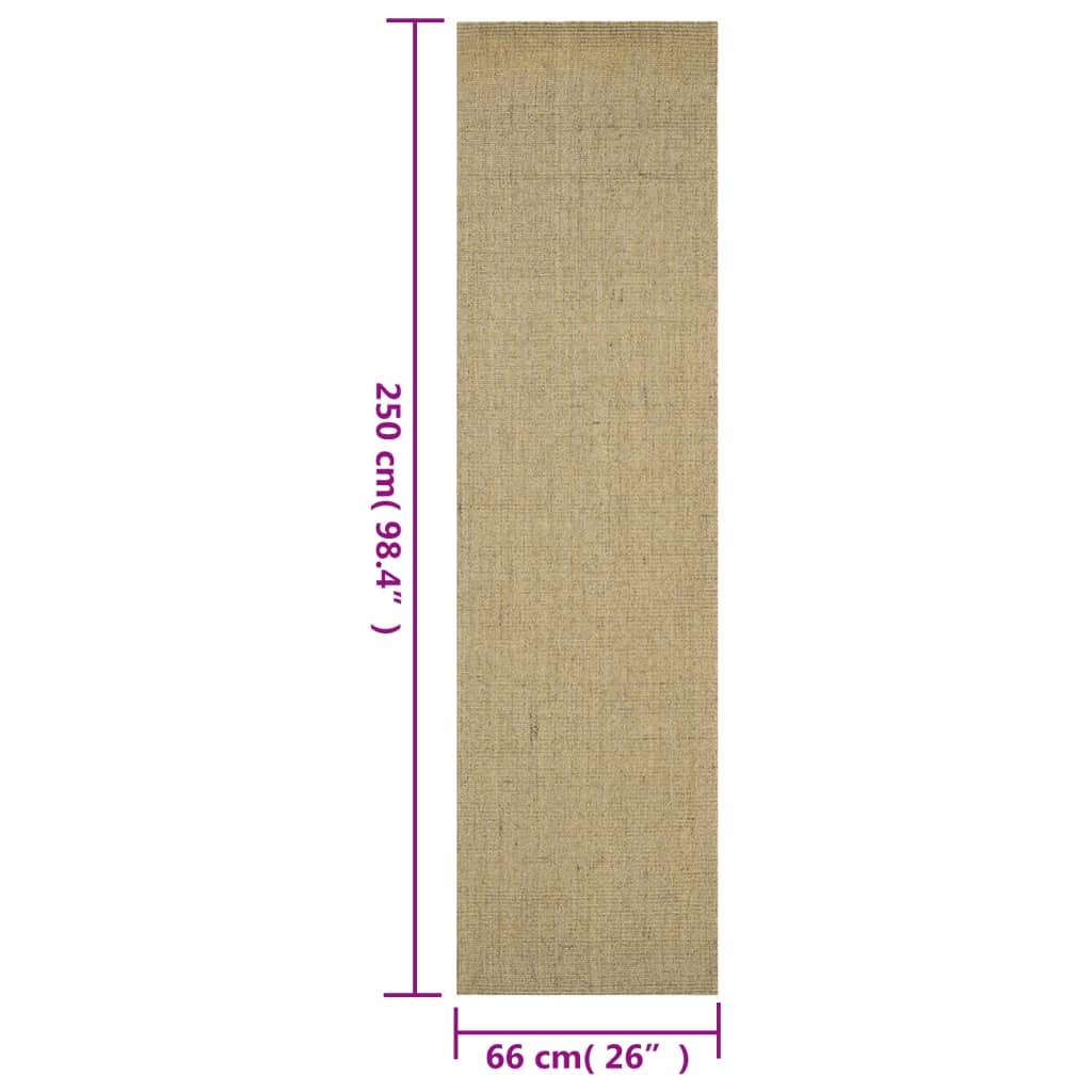 Tapis Sisal naturel 66x250 cm Vert - Xios Store SNC