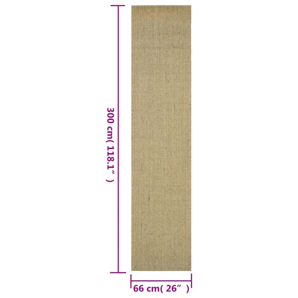 Tapis Sisal naturel 66x300 cm Vert - Xios Store SNC