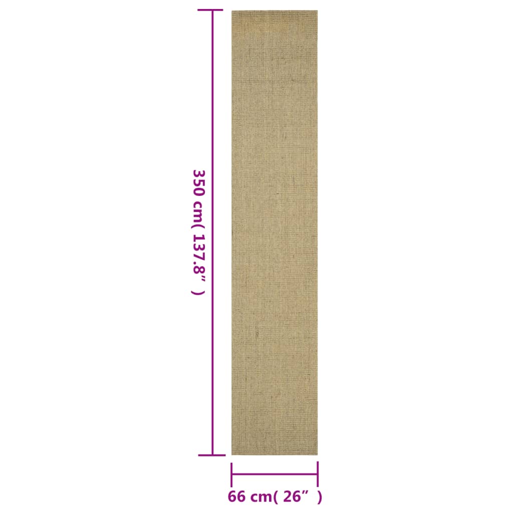 Tapis Sisal naturel 66x350 cm Vert - Xios Store SNC