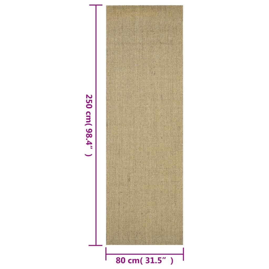 Tapis Sisal naturel 80x250 cm Vert - Xios Store SNC