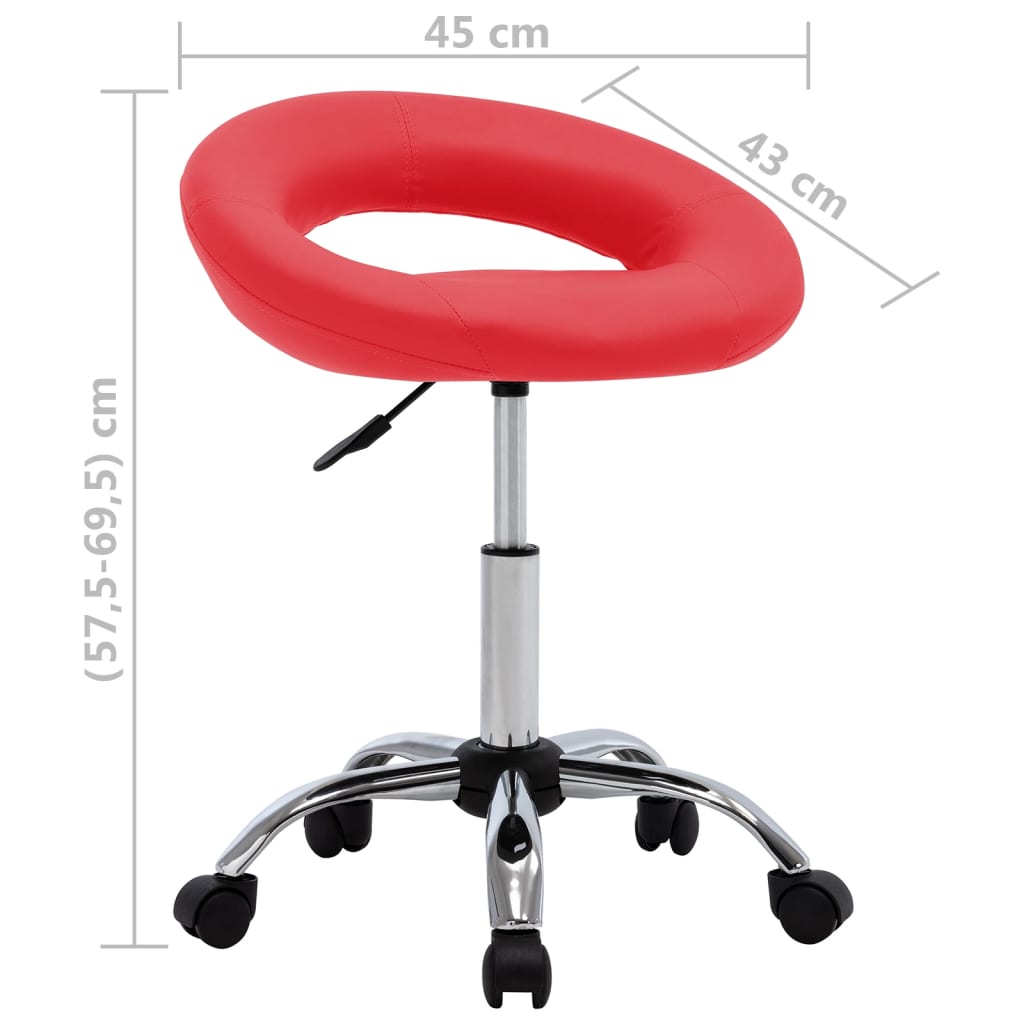 Chaise pivotante à manger Rouge Similicuir Chaises de cuisine vidaXL   