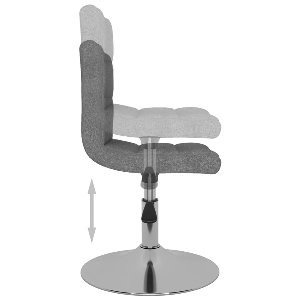 Chaise pivotante à manger Gris clair Tissu Chaises de cuisine vidaXL