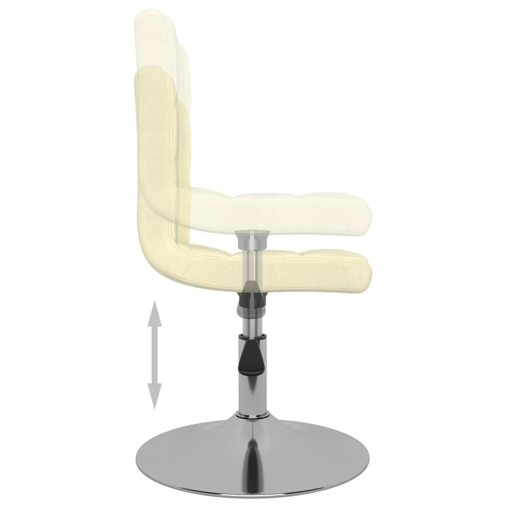 Chaise pivotante de salle à manger Crème Tissu Chaises de cuisine vidaXL