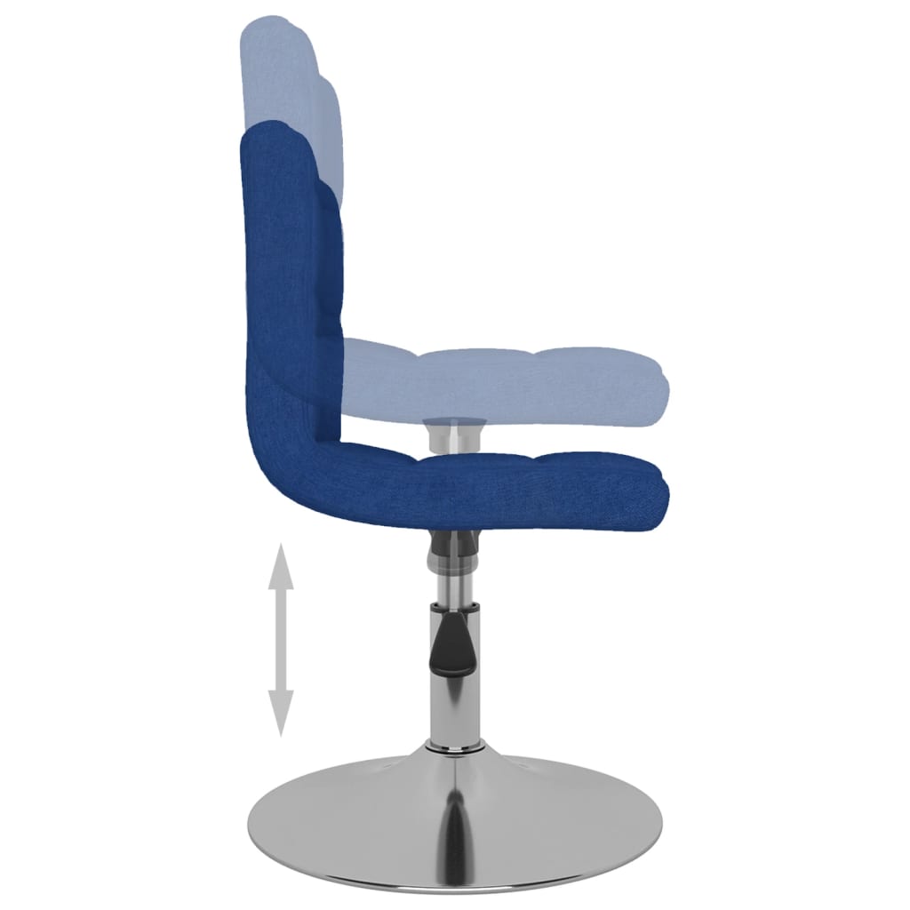 Chaise pivotante de salle à manger Bleu Tissu Chaises de cuisine vidaXL