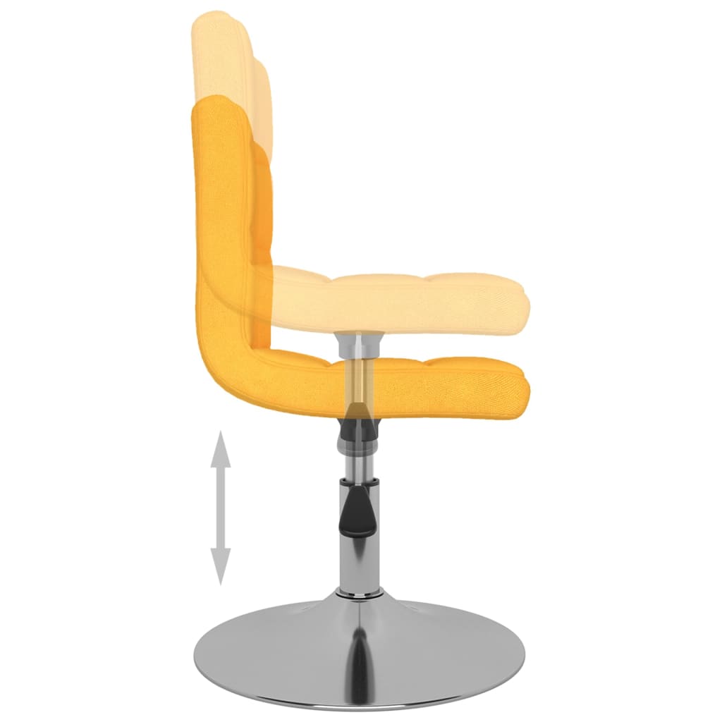 Chaise pivotante de salle à manger Jaune Tissu Chaises de cuisine vidaXL