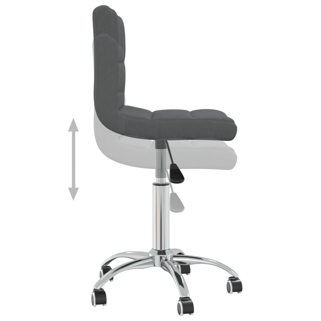 Chaise pivotante de salle à manger Gris foncé Tissu Chaises de cuisine vidaXL