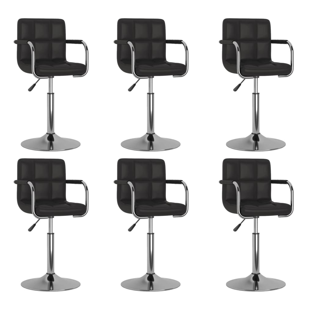 Chaises pivotantes à manger lot de 6 noir similicuir Chaises de cuisine vidaXL