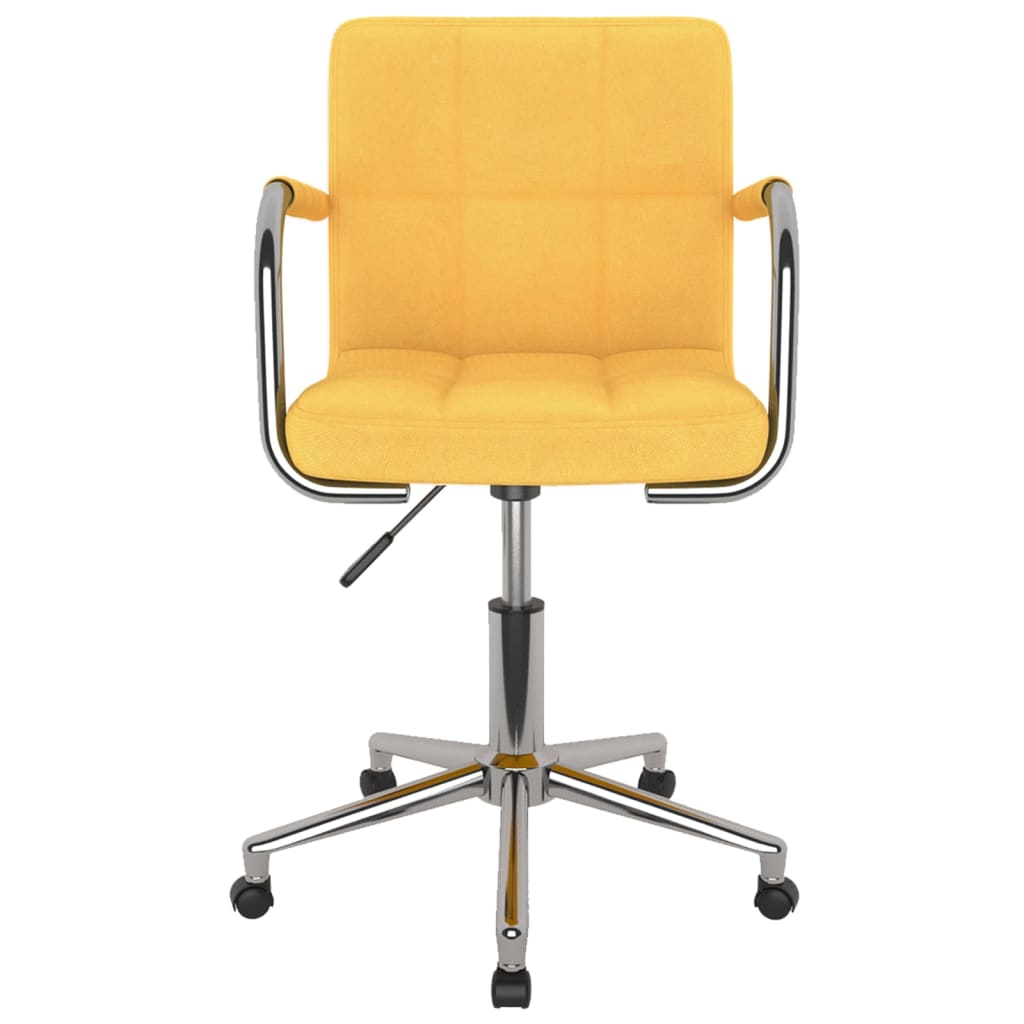 Chaise pivotante de salle à manger Jaune moutarde Tissu Chaises de cuisine vidaXL