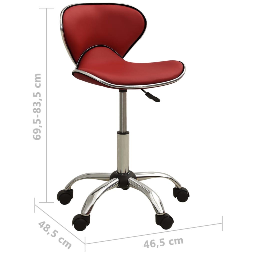 Chaise de bureau Rouge bordeaux Similicuir Chaises de bureau vidaXL   