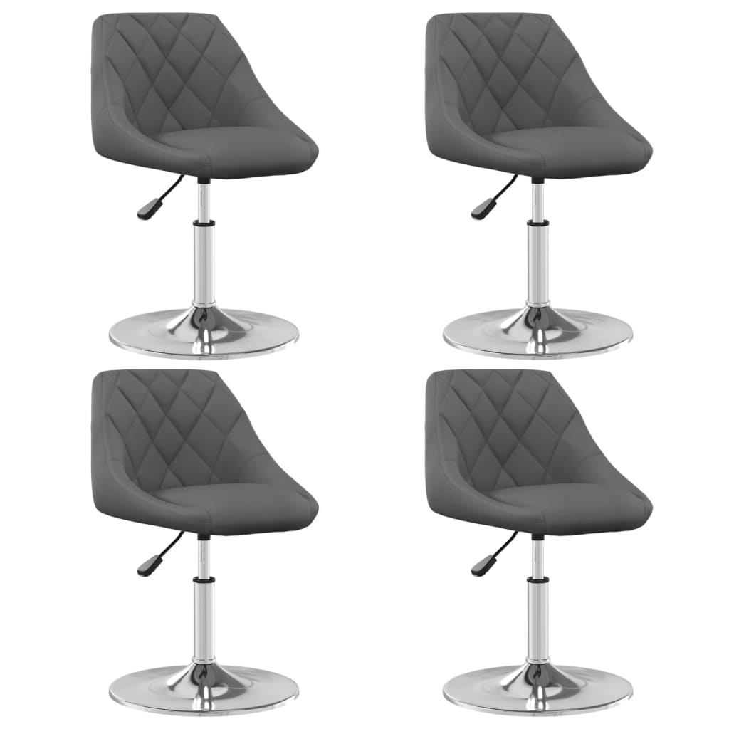 Chaises pivotantes à manger lot de 4 Gris foncé Velours Chaises de cuisine vidaXL   