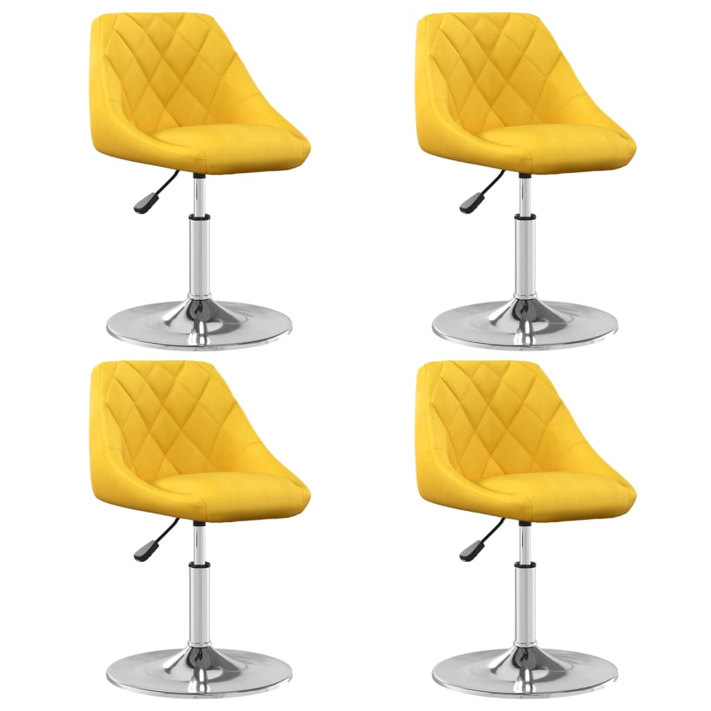 Chaises pivotantes à manger lot de 4 jaune moutarde velours Chaises de cuisine vidaXL   