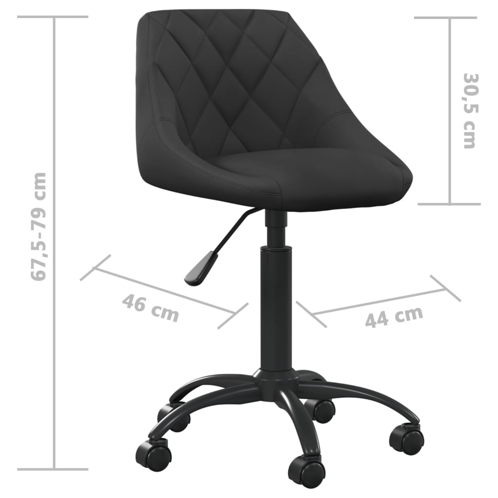 Chaise de bureau Noir Velours Chaises de bureau vidaXL