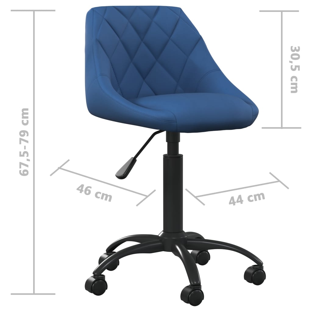 Chaise de bureau Bleu Velours Chaises de bureau vidaXL