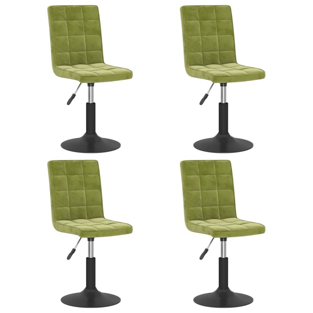 Chaises pivotantes à manger lot de 4 vert clair velours Chaises de cuisine vidaXL   