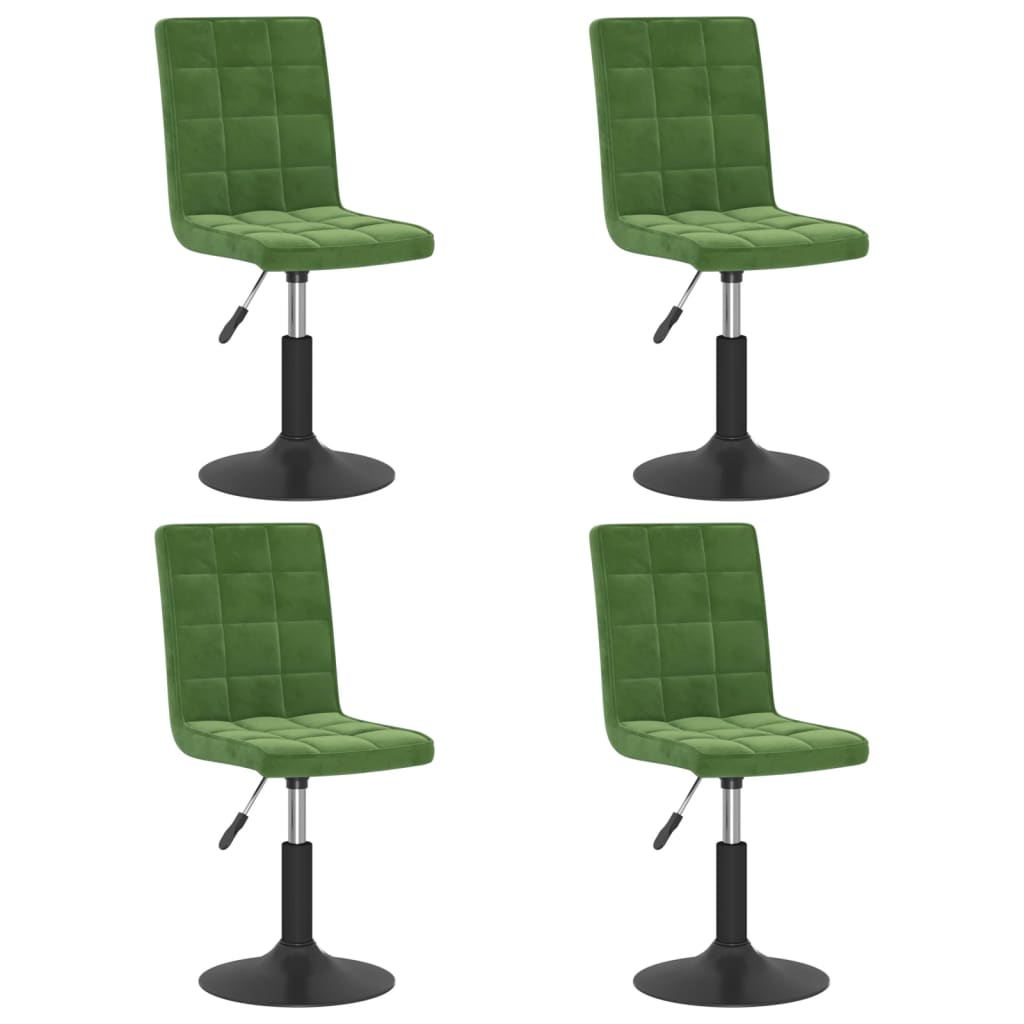 Chaises pivotantes à manger lot de 4 vert foncé velours Chaises de cuisine vidaXL   