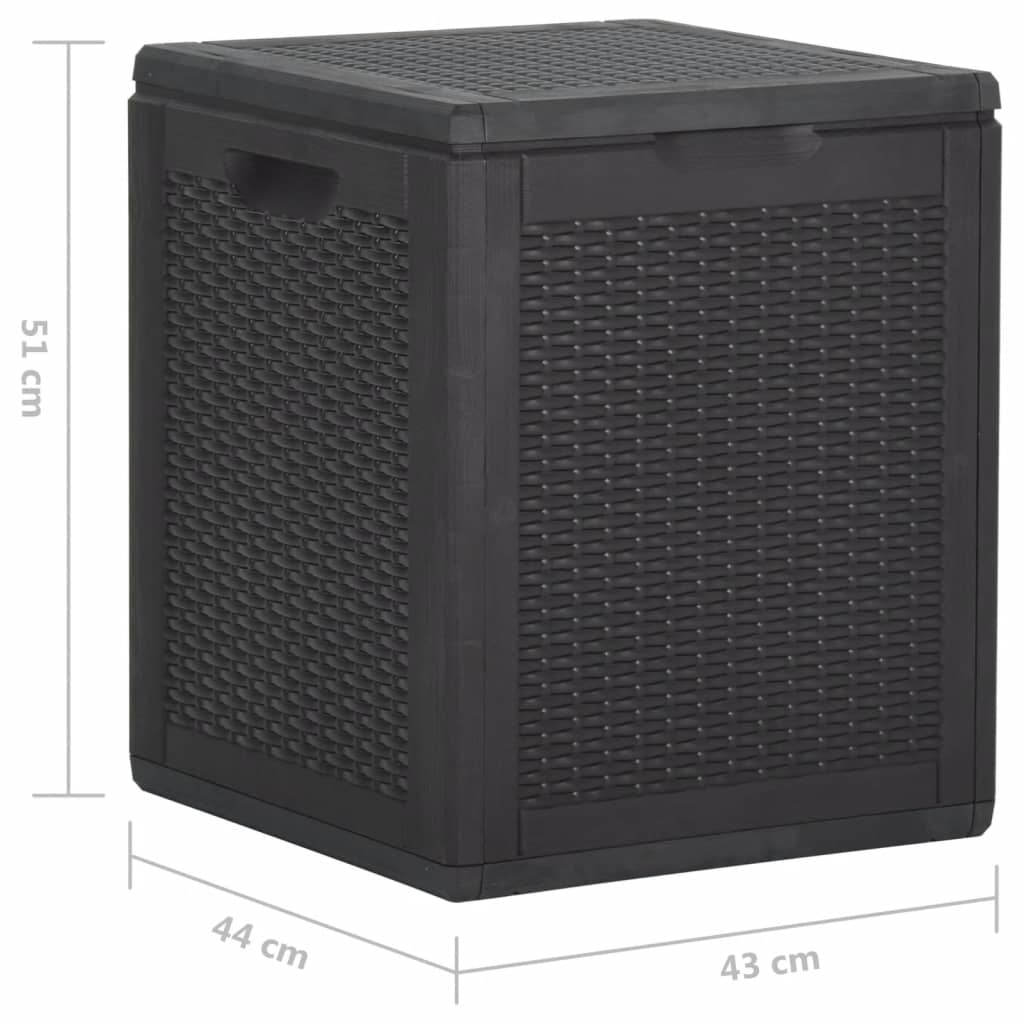 Boîte de rangement de jardin 90 L Noir PP Rotin Coffres de jardin vidaXL   