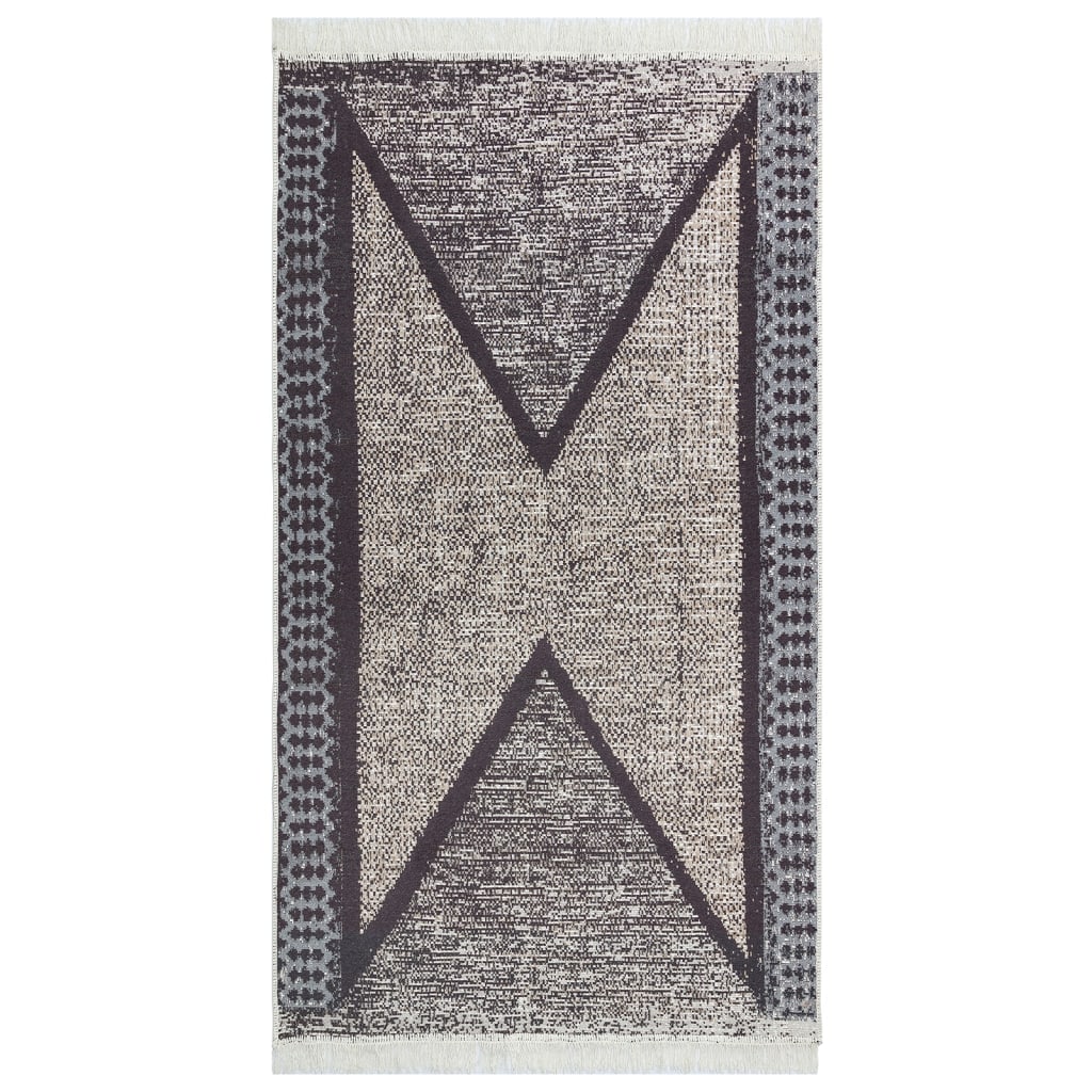 Tapis Noir et gris 120x180 cm Coton Tapis vidaXL   