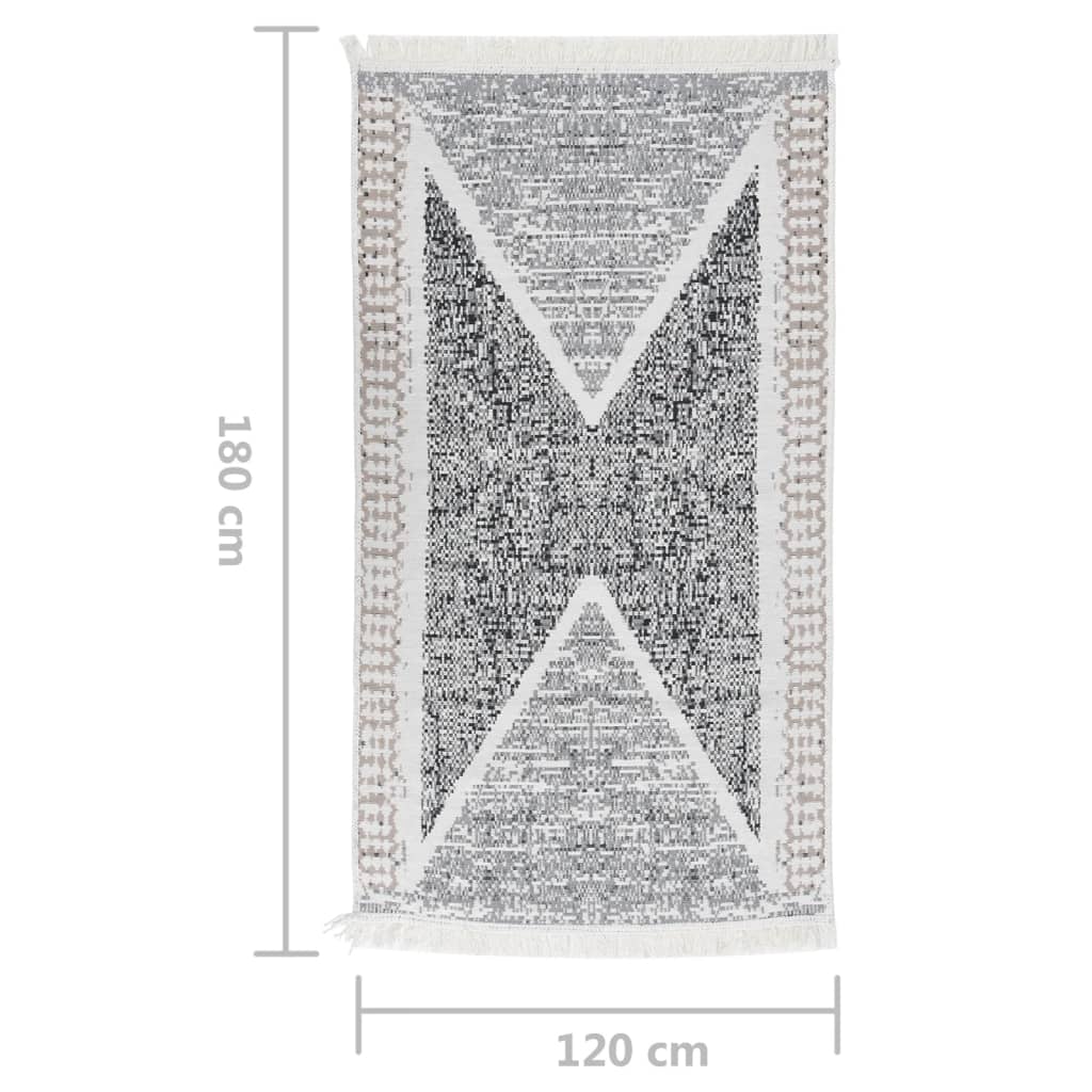 Tapis Noir et gris 120x180 cm Coton Tapis vidaXL   