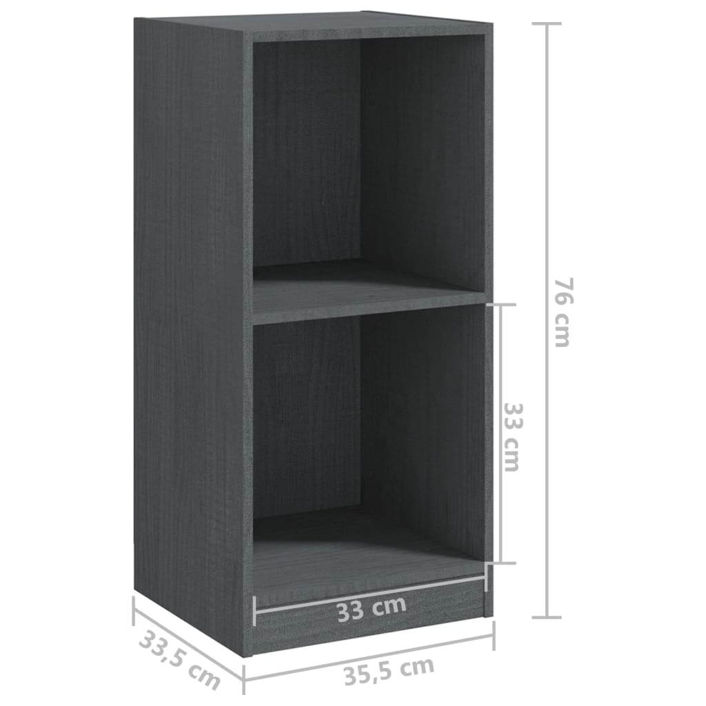 Armoire d'appoint Gris 35,5x33,5x76 cm Bois de pin massif Casiers & armoires de rangement vidaXL   