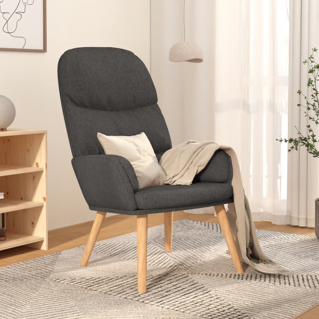 Chaise de relaxation Gris foncé Tissu Fauteuils vidaXL   