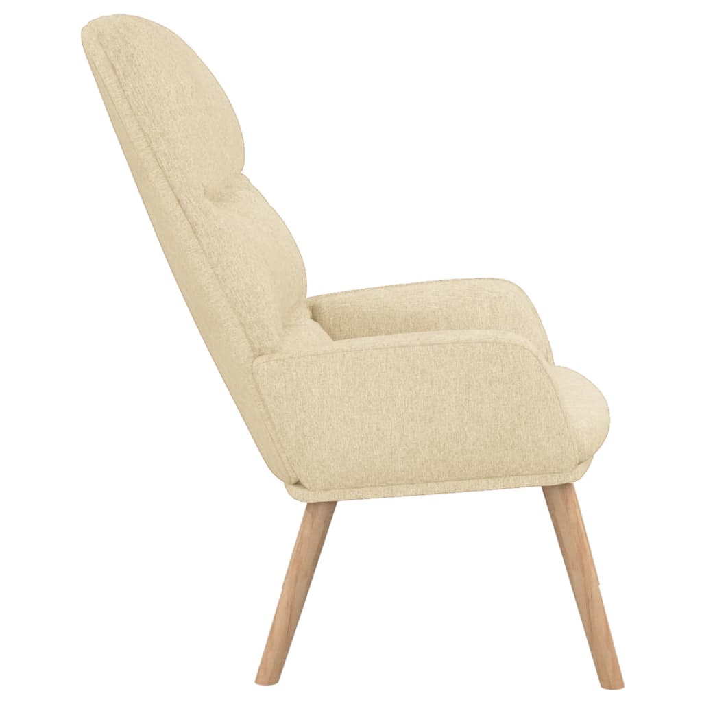 Chaise de relaxation Crème Tissu Fauteuils vidaXL   