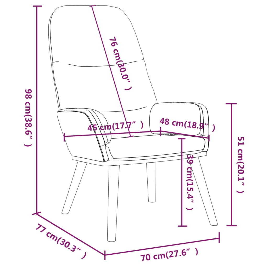 Chaise de relaxation Crème Tissu Fauteuils vidaXL   