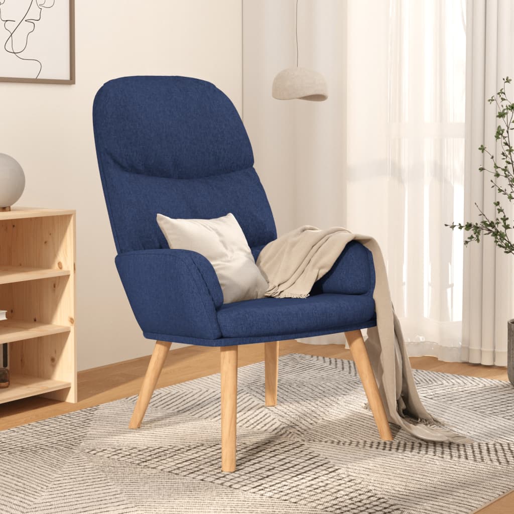 Chaise de relaxation Bleu Tissu Fauteuils vidaXL   