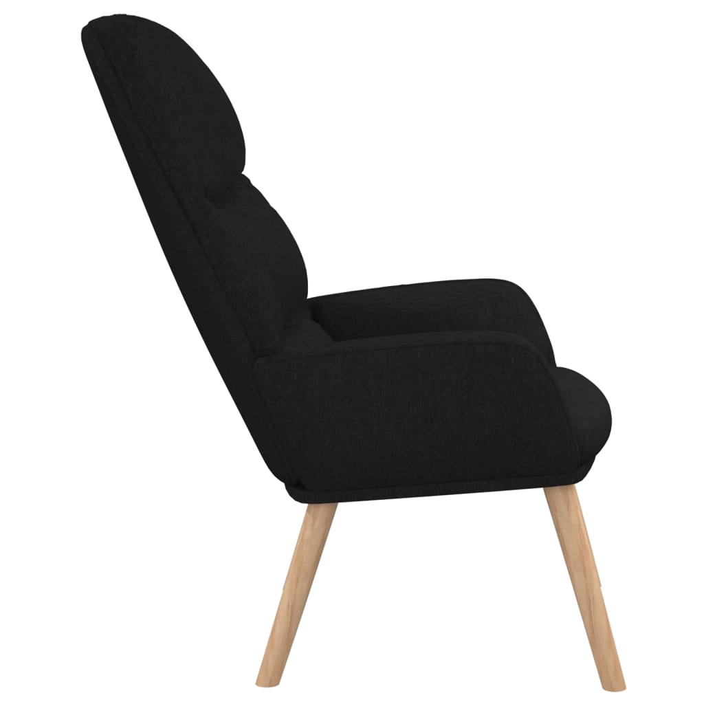 Chaise de relaxation Noir Tissu Fauteuils vidaXL   