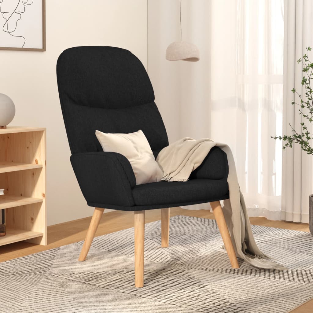 Chaise de relaxation Noir Tissu Fauteuils vidaXL   