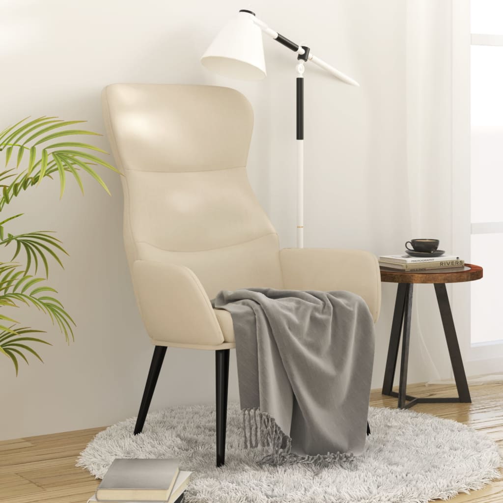 Chaise de relaxation Crème Tissu Fauteuils vidaXL