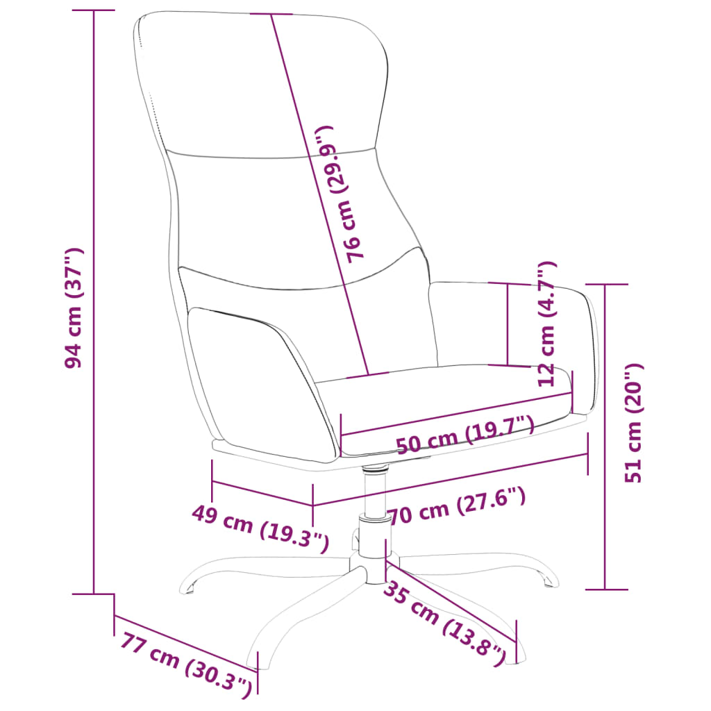 Chaise de relaxation Gris foncé Tissu