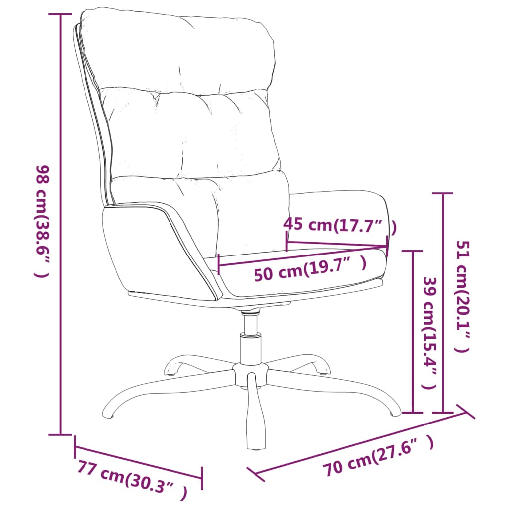 Chaise de relaxation Gris foncé Tissu