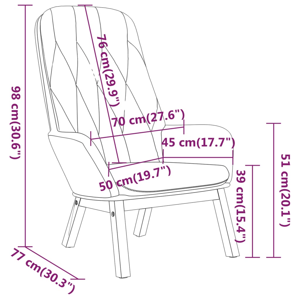 Chaise de relaxation Gris clair Velours