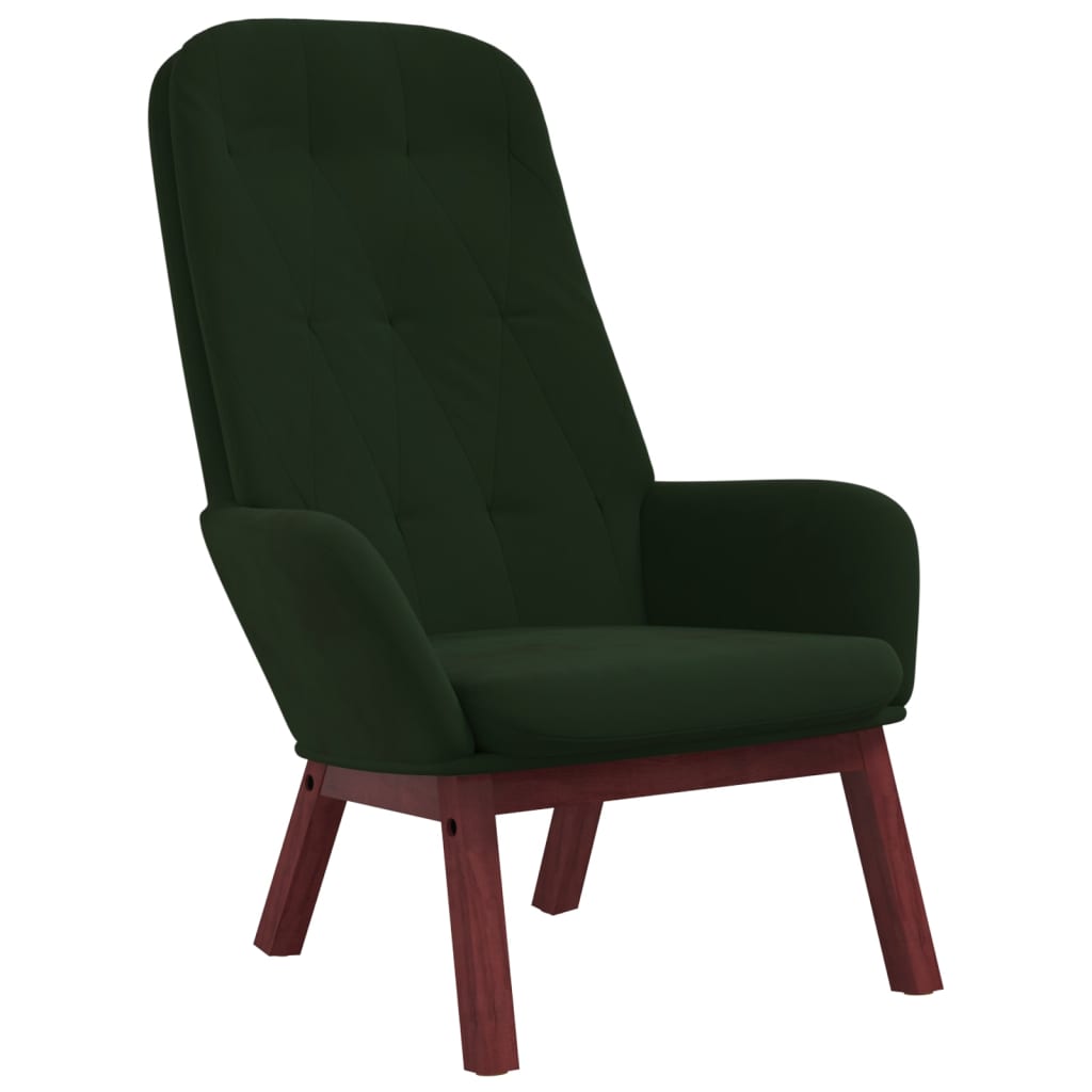 Chaise de relaxation Vert foncé Velours