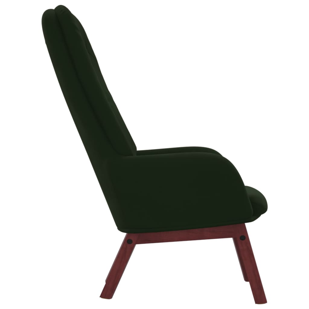 Chaise de relaxation Vert foncé Velours