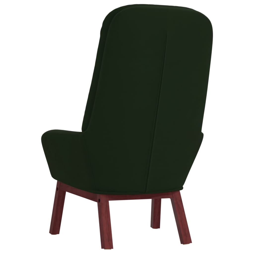 Chaise de relaxation Vert foncé Velours