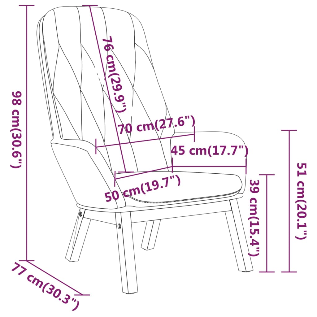 Chaise de relaxation Vert foncé Velours