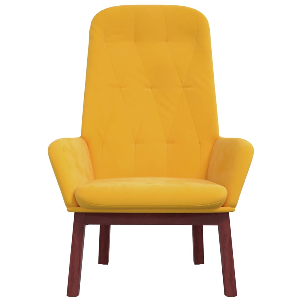 Chaise de relaxation Jaune moutarde Velours