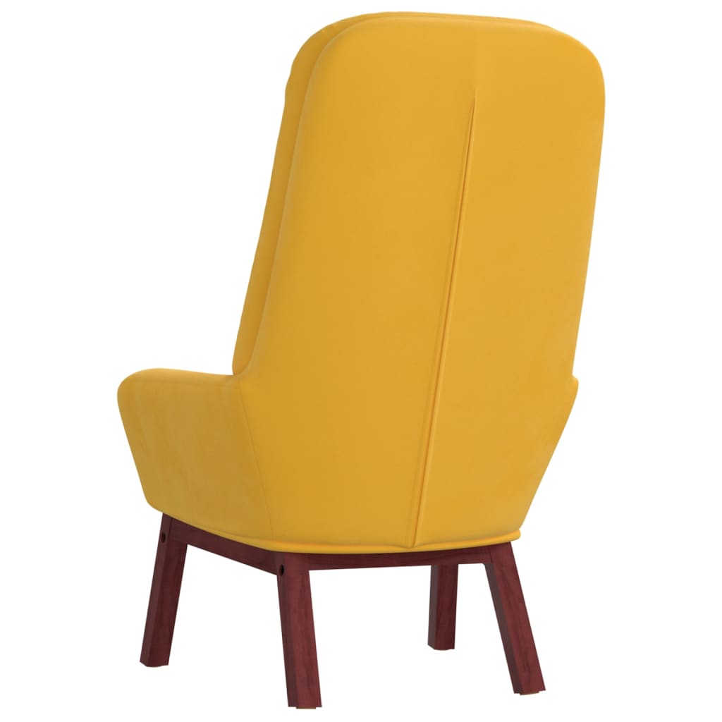 Chaise de relaxation Jaune moutarde Velours