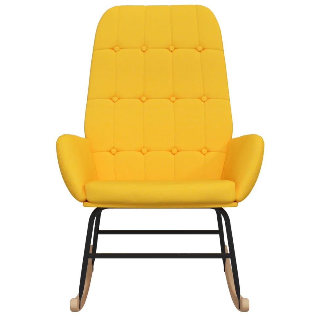 Chaise à bascule Jaune moutarde Tissu Fauteuils à bascule vidaXL   