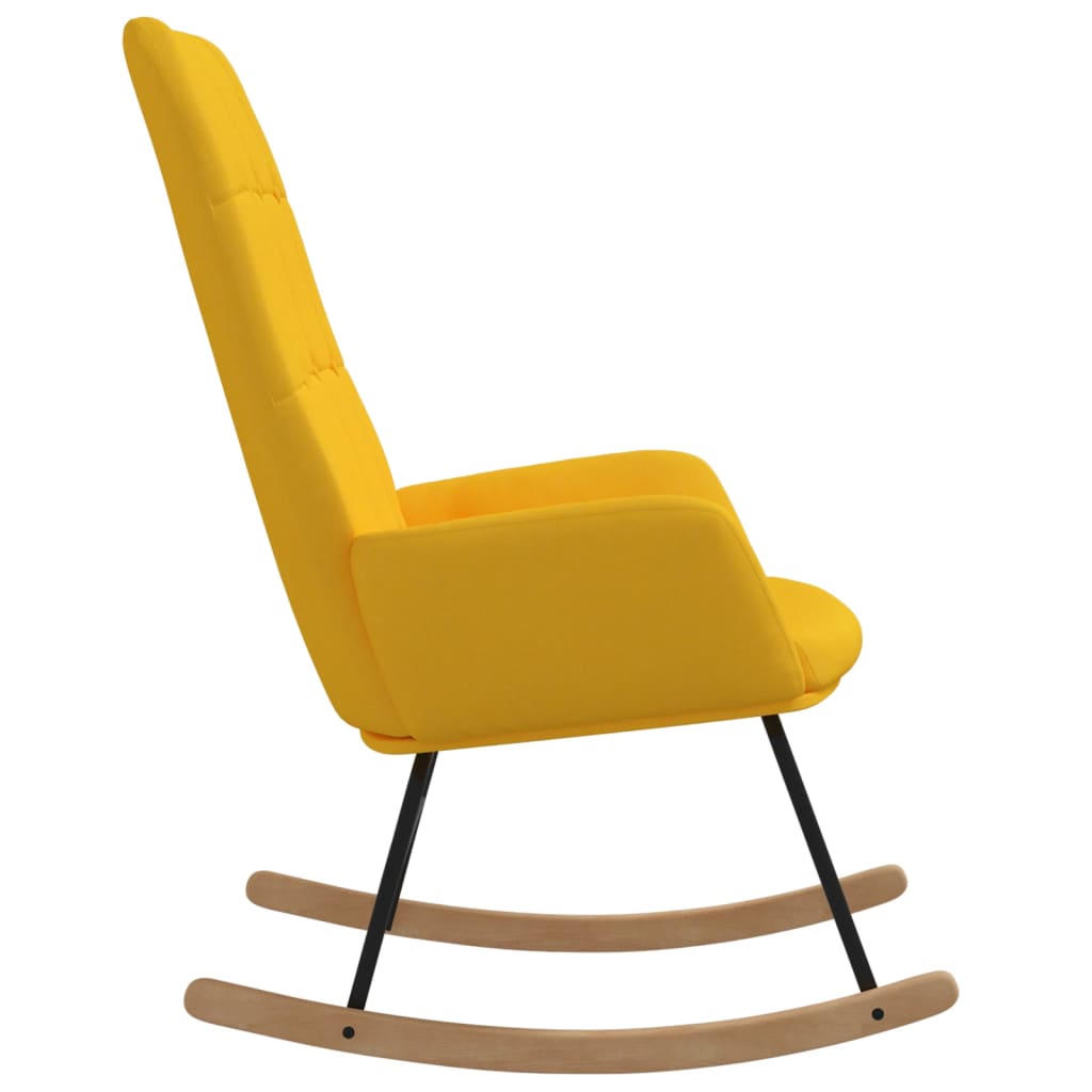 Chaise à bascule Jaune moutarde Tissu Fauteuils à bascule vidaXL   