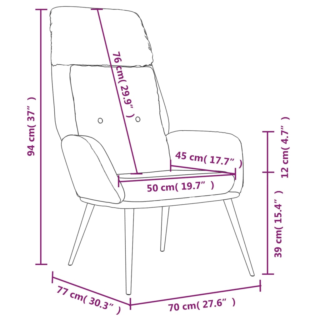 Chaise de relaxation Noir Similicuir daim