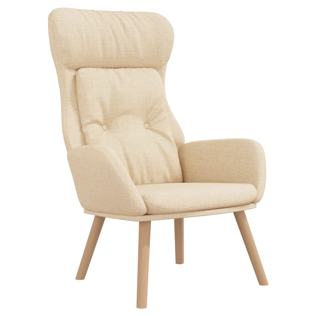 Chaise de relaxation Crème Tissu Fauteuils vidaXL   