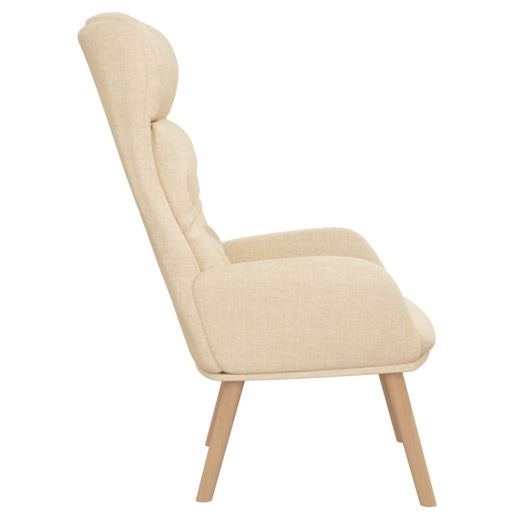 Chaise de relaxation Crème Tissu Fauteuils vidaXL   