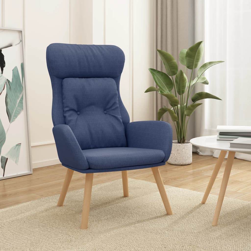 Chaise de relaxation Bleu Tissu Fauteuils vidaXL   