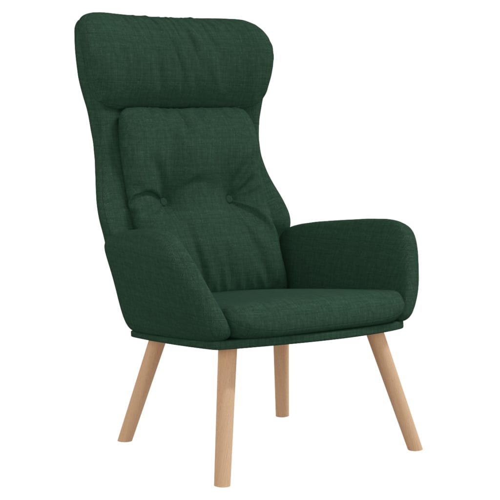 Chaise de relaxation Vert foncé Tissu Fauteuils vidaXL   