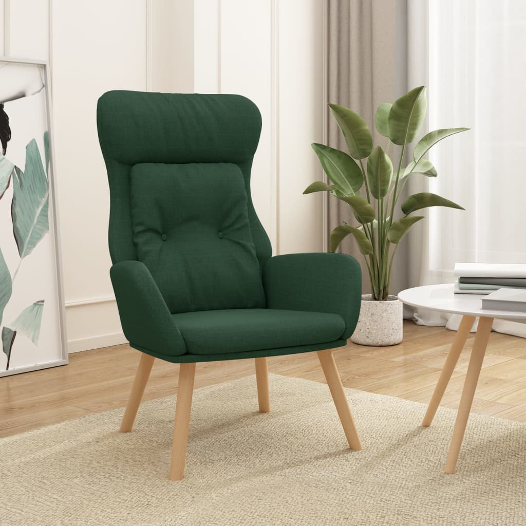 Chaise de relaxation Vert foncé Tissu Fauteuils vidaXL   